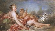 Francois Boucher Cupid Offering Venus the Golden Apple oil